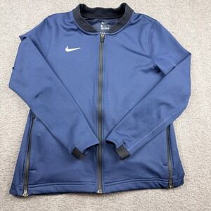 Nike Men's M Medium Full Zip Track Jacket Navy Blue Mesh Bomber Style RN56323